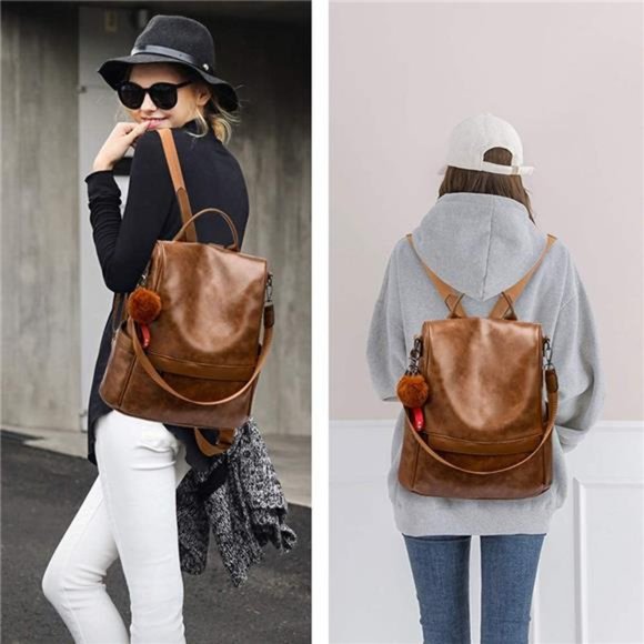 Women Backpack Purse PU Leather Shoulder Bag